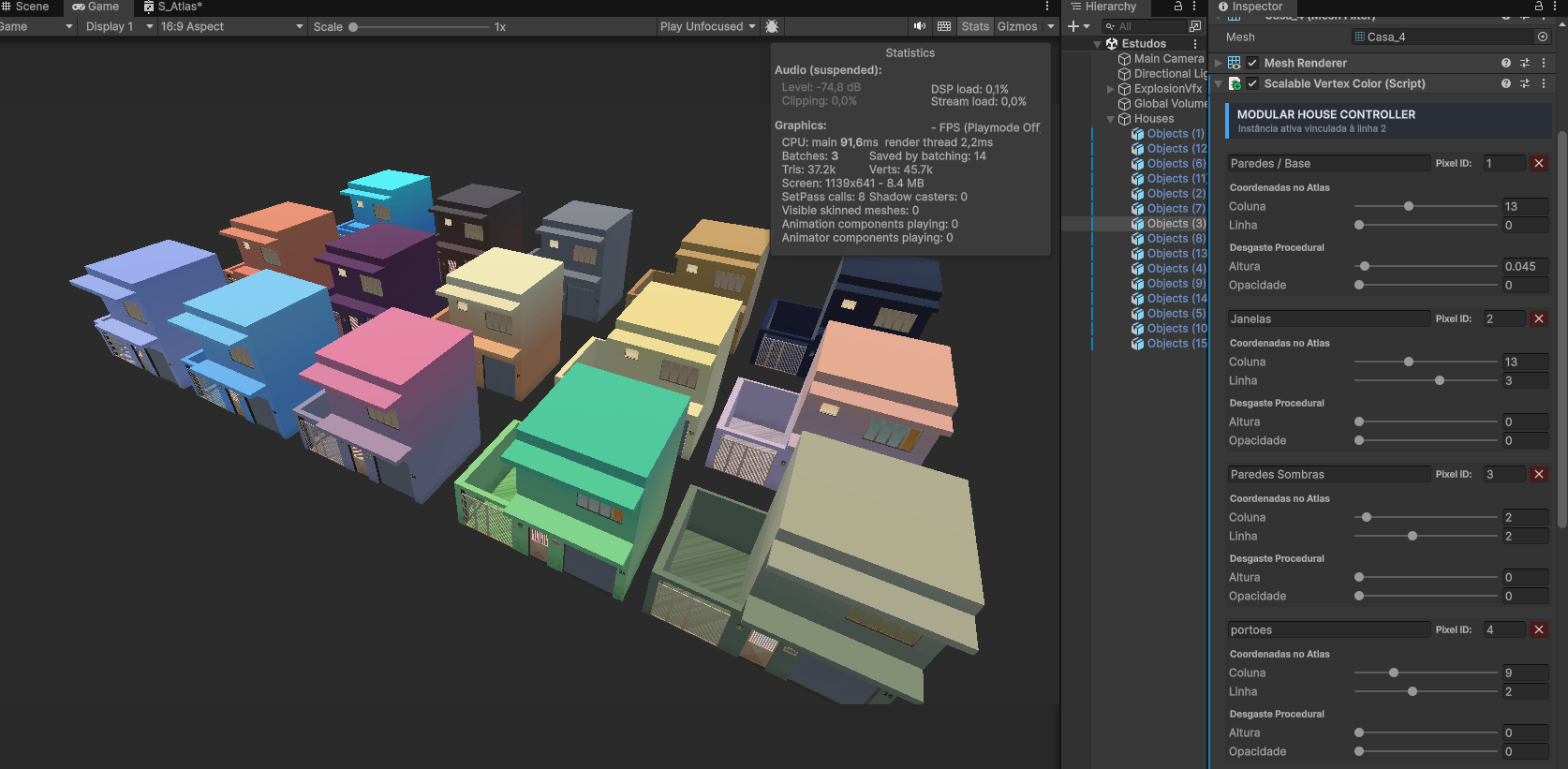 1-Draw-Call Modular House System preview